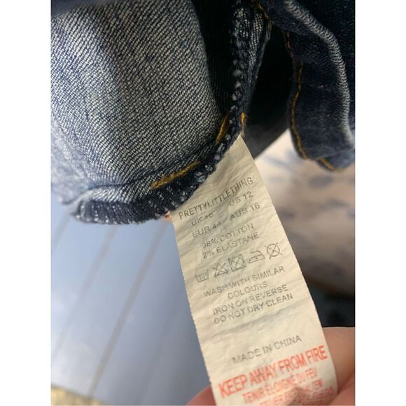 Prettylittlething Denim Halter Top Dress Size 12 - Picture 4 of 7